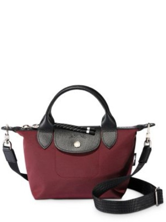 Longchamp Handbags - Longchamp Burgundy Nylon Small Top-Handle Crossbody econyl XS energy